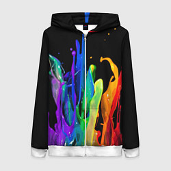 Женская толстовка на молнии Всплеск красок