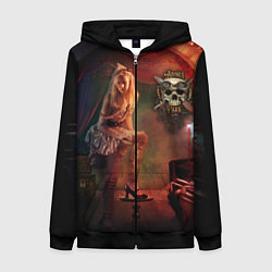 Толстовка на молнии женская Abney Park rock, цвет: 3D-черный