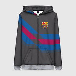 Толстовка на молнии женская Barcelona FC: Dark style, цвет: 3D-меланж