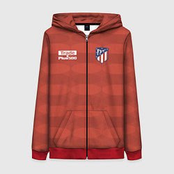 Толстовка на молнии женская Atletico Madrid: Red Ellipse, цвет: 3D-красный