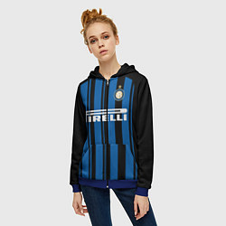 Толстовка на молнии женская Inter FC: Home 17/18, цвет: 3D-синий — фото 2