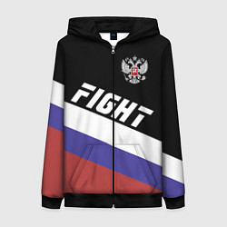 Толстовка на молнии женская Fight Russia, цвет: 3D-черный