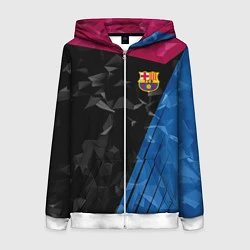 Толстовка на молнии женская FC Barcelona: Abstract, цвет: 3D-белый