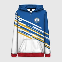 Толстовка на молнии женская FC Chelsea: Colour Line, цвет: 3D-красный