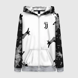 Толстовка на молнии женская FC Juventus: White Original, цвет: 3D-меланж
