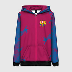 Толстовка на молнии женская FC Barcelona: Purple Original, цвет: 3D-черный