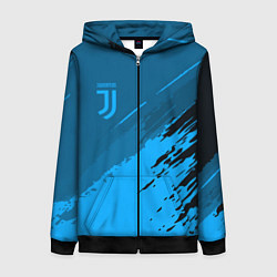 Толстовка на молнии женская FC Juventus: Blue Original, цвет: 3D-черный