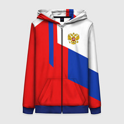 Женская толстовка на молнии Russia: Geometry Tricolor