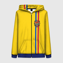 Толстовка на молнии женская Молдавия: лента с гербом, цвет: 3D-синий