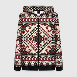 Толстовка на молнии женская Славянский орнамент, цвет: 3D-черный