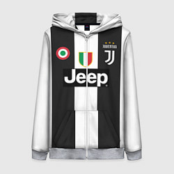 Толстовка на молнии женская FC Juventus 18-19, цвет: 3D-меланж