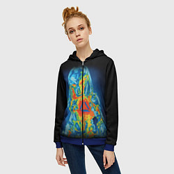 Толстовка на молнии женская Predator Vision, цвет: 3D-синий — фото 2