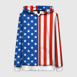 Толстовка на молнии женская American Patriot, цвет: 3D-белый