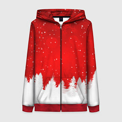 Женская толстовка на молнии Christmas pattern