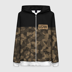 Толстовка на молнии женская USYK Camo, цвет: 3D-белый