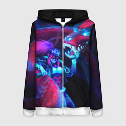 Толстовка на молнии женская Akali KDA, цвет: 3D-белый