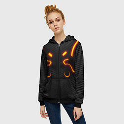 Толстовка на молнии женская Fortnite Omega, цвет: 3D-черный — фото 2