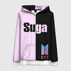 Толстовка на молнии женская BTS Suga, цвет: 3D-белый