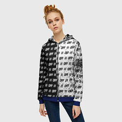 Толстовка на молнии женская Off-White: Black & White, цвет: 3D-синий — фото 2