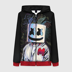 Толстовка на молнии женская Marshmello XXX, цвет: 3D-красный