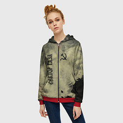 Толстовка на молнии женская Сектор Газа, цвет: 3D-красный — фото 2