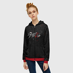 Толстовка на молнии женская STRAY KIDS, цвет: 3D-красный — фото 2