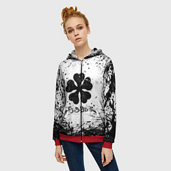 Толстовка на молнии женская ЧЁРНЫЙ КЛЕВЕР, цвет: 3D-красный — фото 2