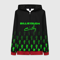 Женская толстовка на молнии Billie Eilish: Green & Black Autograph