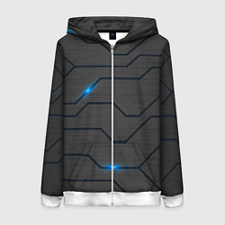 Толстовка на молнии женская Led подсветка, цвет: 3D-белый