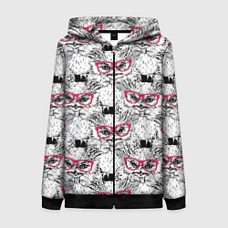 Женская толстовка на молнии Совы в очках