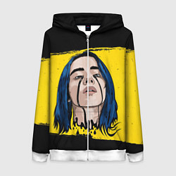 Толстовка на молнии женская Billie Eilish, цвет: 3D-белый