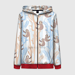 Женская толстовка на молнии Ленивец стайл