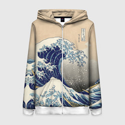 Женская толстовка на молнии Kanagawa Wave Art