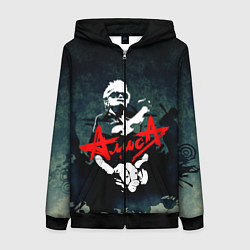 Толстовка на молнии женская Алиса, цвет: 3D-черный