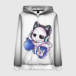 Толстовка на молнии женская UNDERTALE, цвет: 3D-белый