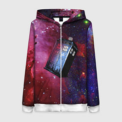Толстовка на молнии женская Doctor Who, цвет: 3D-белый
