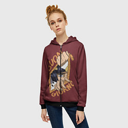Толстовка на молнии женская Приключения ДжоДжо, цвет: 3D-черный — фото 2