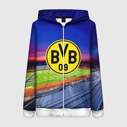 Толстовка на молнии женская FC Borussia, цвет: 3D-белый