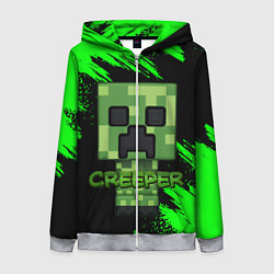 Женская толстовка на молнии MINECRAFT CREEPER