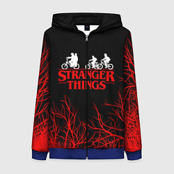 Толстовка на молнии женская STRANGER THINGS, цвет: 3D-синий