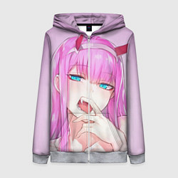 Толстовка на молнии женская Ahegao, цвет: 3D-меланж