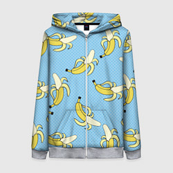 Женская толстовка на молнии Banana art