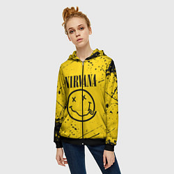 Толстовка на молнии женская NIRVANA, цвет: 3D-черный — фото 2
