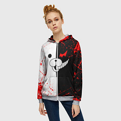 Толстовка на молнии женская MONOKUMA, цвет: 3D-меланж — фото 2