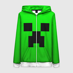 Толстовка на молнии женская MINECRAFT, цвет: 3D-белый