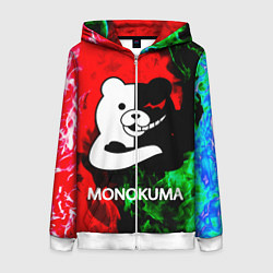 Толстовка на молнии женская MONOKUMA, цвет: 3D-белый