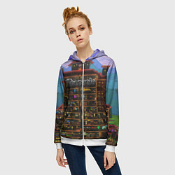 Толстовка на молнии женская TERRARIA, цвет: 3D-белый — фото 2