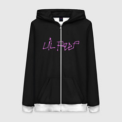 Толстовка на молнии женская LIL PEEP НА СПИНЕ, цвет: 3D-белый