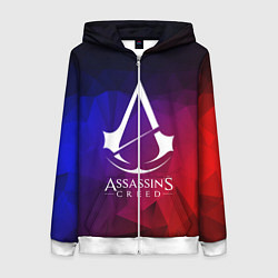 Толстовка на молнии женская ASSASSINS CREED, цвет: 3D-белый