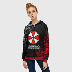 Толстовка на молнии женская RESIDENT EVIL UMBRELLA CORP, цвет: 3D-красный — фото 2